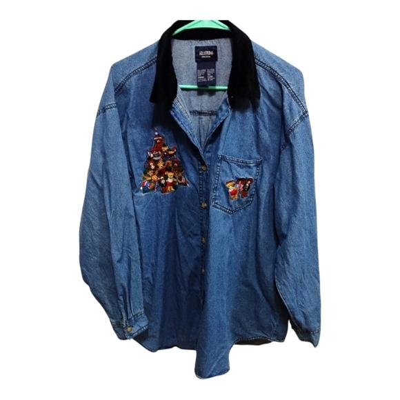 Solutions Denim Shirt with Embroidered Bears - Picture 1 of 11